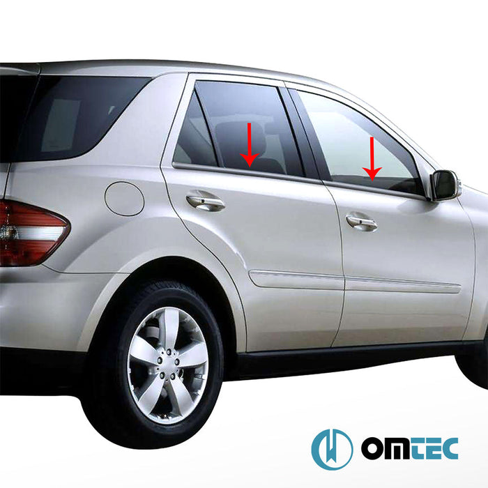 Cam Çıtası 4 Prç. Paslanmaz Çelik (Siyah) - Mercedes - Benz M - Class - SUV W164 - (2006 - 2011)