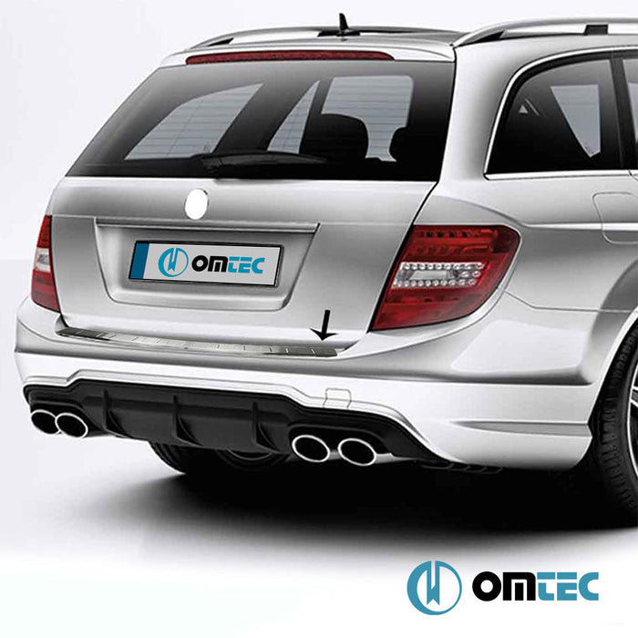 Arka Tampon Eşiği Paslanmaz Çelik (Taşlı) - Mercedes - Benz C - Class - SW S204 - (2008 - 2014)