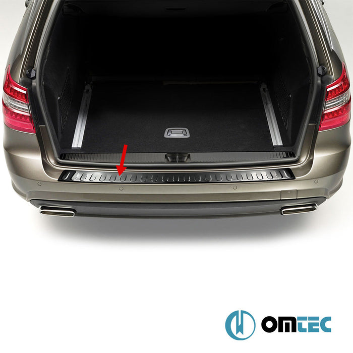 Arka Tampon Eşiği Paslanmaz Çelik (Siyah) - Mercedes - Benz E - Class - SW S212 PRE - FL - (2010 - 2013)