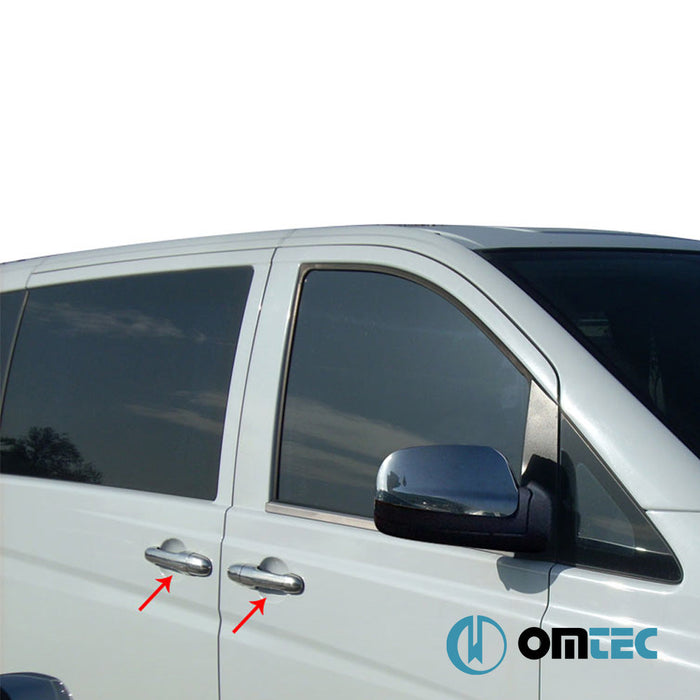 Kapı Kolu 3 Kapı 6 Prç. (H1) Paslanmaz Çelik (Parlak) - Mercedes - Benz Vito - VAN W639 - (2003 - 2014)