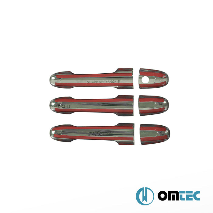 Kapı Kolu 3 Kapı 6 Prç. (H1) Paslanmaz Çelik (Parlak) - Mercedes - Benz Vito - VAN W639 - (2003 - 2014)