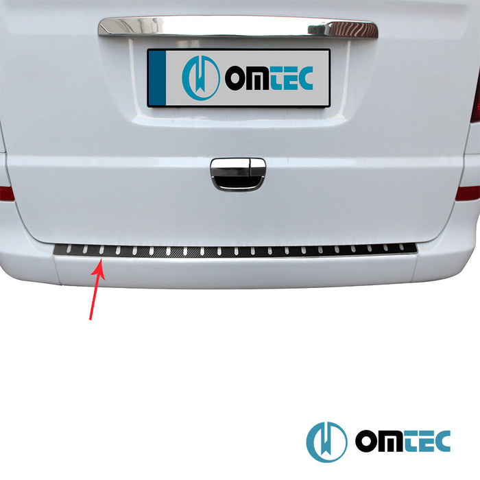 Karbon Folyolu Arka Tampon Eşiği Paslanmaz Çelik - Mercedes - Benz Vito - VAN W639 - (2003 - 2014)