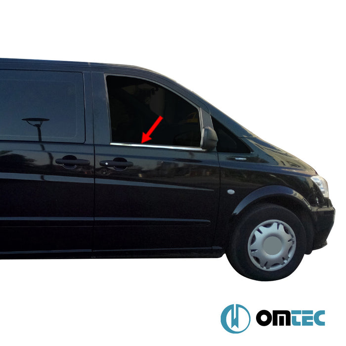 Cam Çıtası 2 Prç. Paslanmaz Çelik (Parlak) - Mercedes - Benz Vito - VAN W639 - (2003 - 2014)