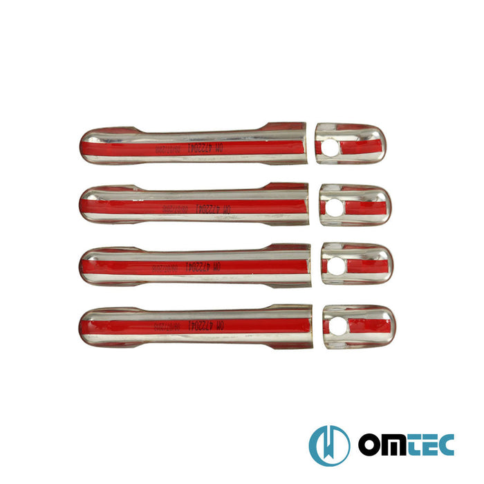 Kapı Kolu 4 Kapı 8 Prç. (H4) Paslanmaz Çelik (Parlak) - Mercedes - Benz Vito - VAN W638 - (1996 - 2003)