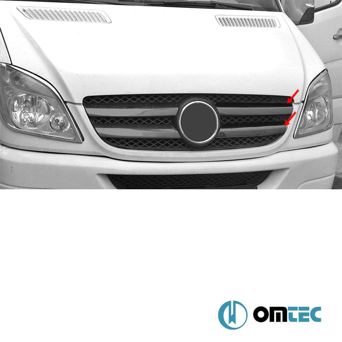 Ön Panjur 4 Prç. P.Çelik (Siyah) - Mercedes - Benz Sprinter - VAN W906 PRE - FL - (2006 - 2013)