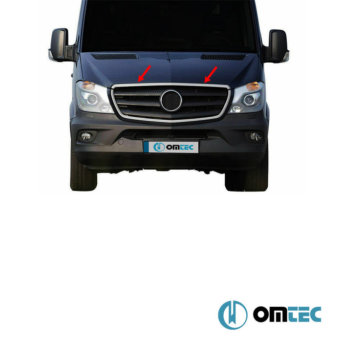 Ön Panjur Çerçevesi 2 Prç. P.Çelik (Parlak) - Mercedes - Benz Sprinter - VAN W906 FL - (2013 - 2018)