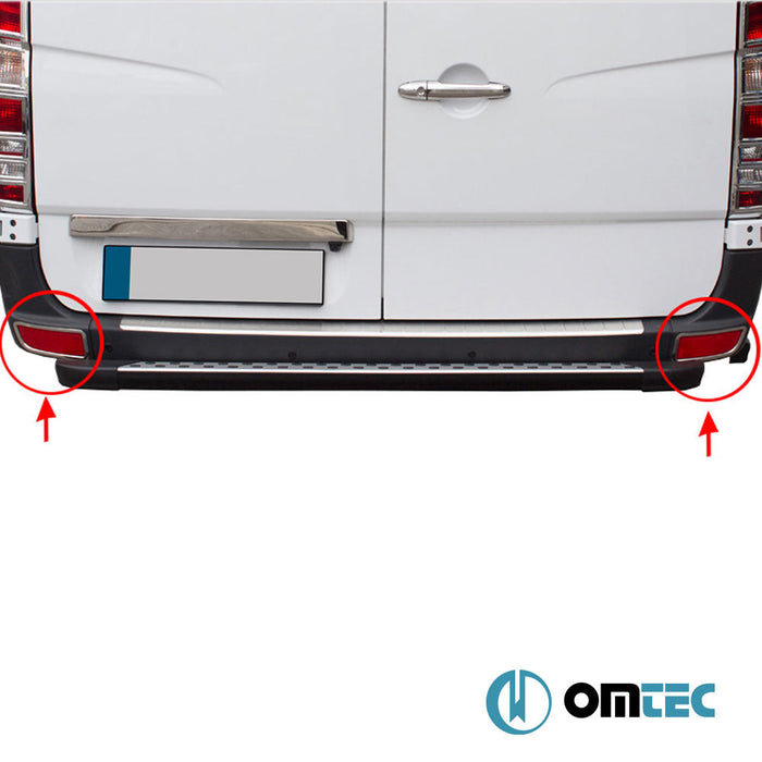 Reflektör Çerçevesi 2 Prç. Paslanmaz - Mercedes - Benz Sprinter - VAN W906 FL - (2013 - 2018)