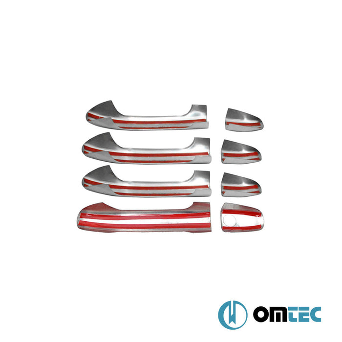 Kapı Kolu 4 Kapı 8 Prç. (H1) Paslanmaz Çelik (Parlak) - Mercedes - Benz Vito - VAN W447 - (2014 - )