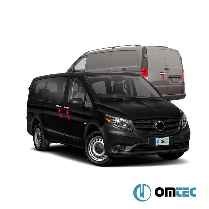 Kapı Kolu 5 Kapı 10 Prç. (H1) Paslanmaz Çelik (Parlak) - Mercedes - Benz Vito - VAN W447 - (2014 - )