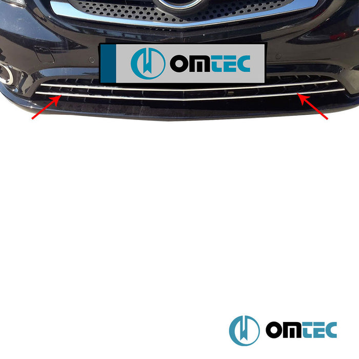 Ön Tampon Çıtası 2 Prç. P.Çelik (Parlak) - Mercedes - Benz Vito Kasten - VAN W447 PRE - FL - (2014 - 2019)