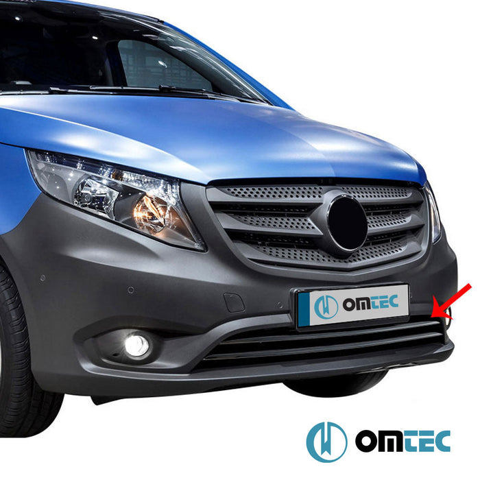 Ön Tampon Çıtası 2 Prç. P.Çelik (Siyah) - Mercedes - Benz Vito Kasten - VAN W447 PRE - FL - (2014 - 2019)