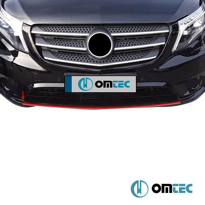 Ön Tampon Difüzör Çıtası P.Çelik (Parlak) (Kırmızı) - Mercedes - Benz Vito - VAN W447 PRE - FL - (2014 - 2019)