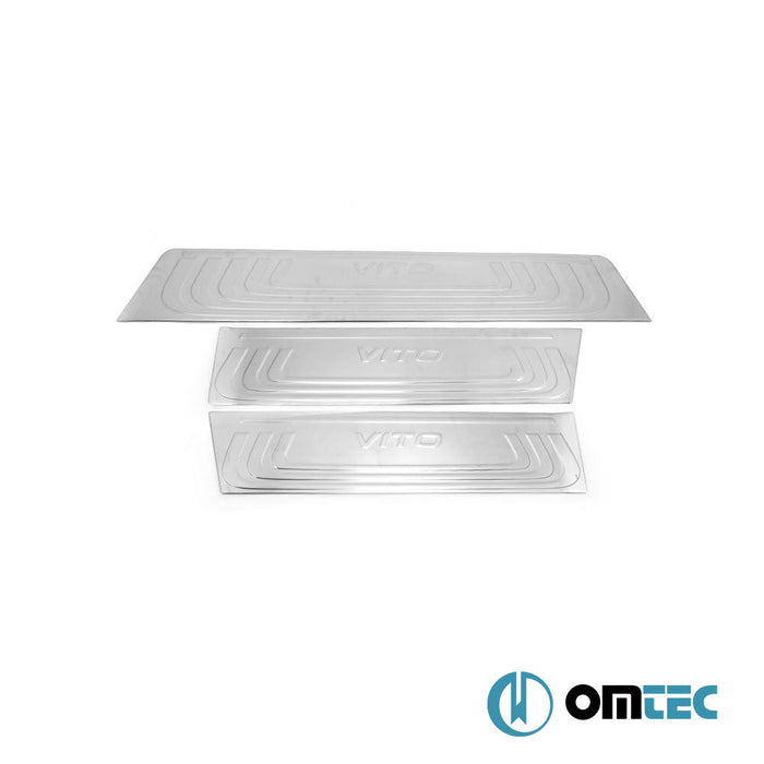 Line Kapı Eşiği 3 Prç. Paslanmaz Çelik (Taşlı) - Mercedes - Benz Vito - VAN W447 - (2014 - )