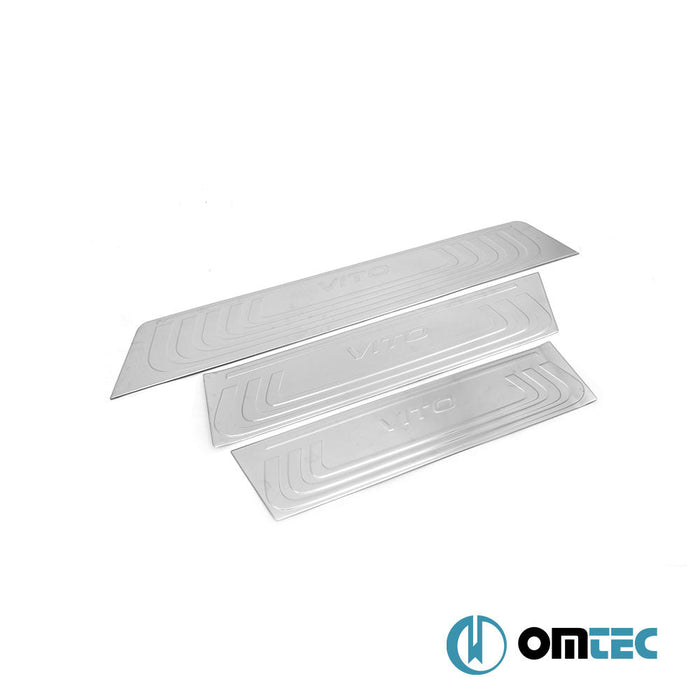 Line Kapı Eşiği 3 Prç. Paslanmaz Çelik (Taşlı) - Mercedes - Benz Vito - VAN W447 - (2014 - )