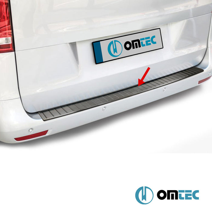 Arka Tampon Eşiği Paslanmaz Çelik (Siyah - Taşlı) - Mercedes - Benz Vito - VAN W447 - (2014 - )