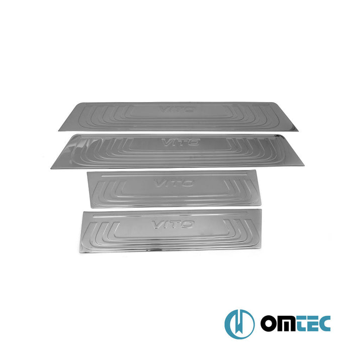 Line Kapı Eşiği 4 Prç. Paslanmaz Çelik (Siyah) - Mercedes - Benz Vito - VAN W447 - (2014 - )