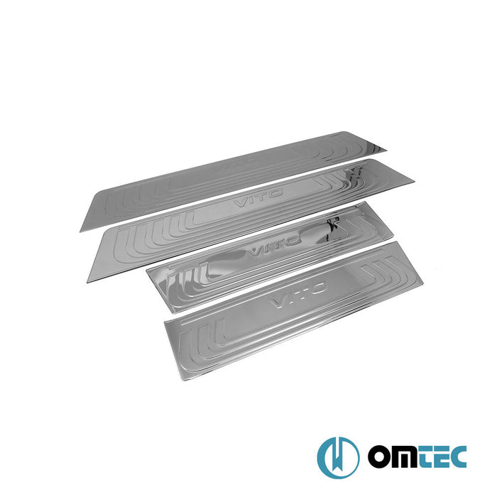 Line Kapı Eşiği 4 Prç. Paslanmaz Çelik (Siyah) - Mercedes - Benz Vito - VAN W447 - (2014 - )