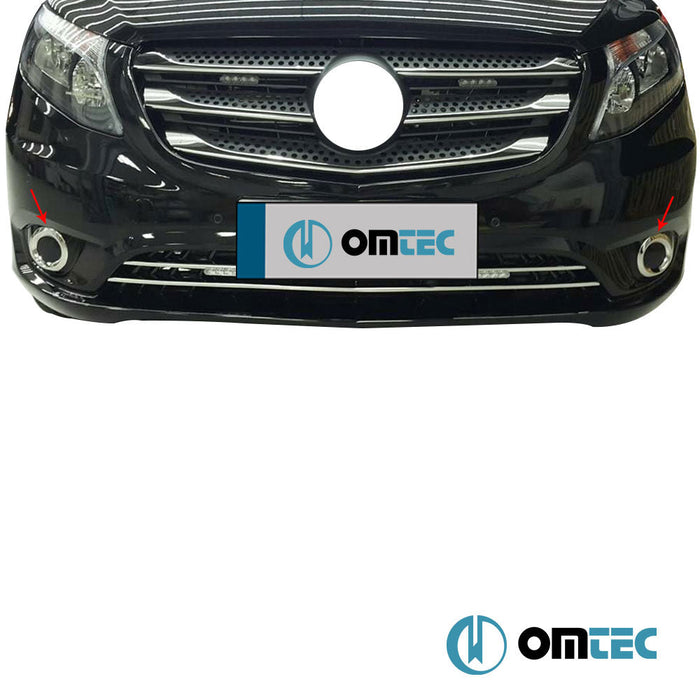 Sis Farı Çerçevesi 2 Prç. P.Çelik (Parlak) - Mercedes - Benz Vito - VAN W447 PRE - FL - (2014 - 2019)