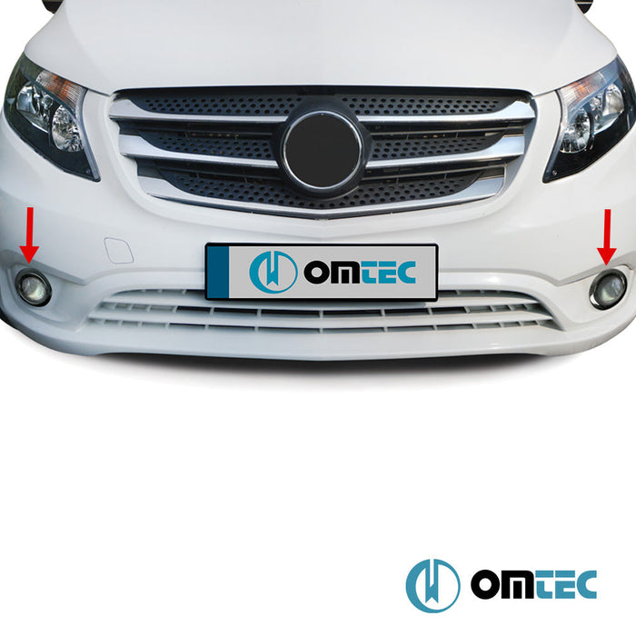 Sis Farı Çerçevesi 2 Prç. (Karbon) - Mercedes - Benz Vito - VAN W447 PRE - FL - (2014 - 2019)
