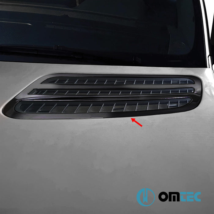 Kaput Izgarası 2 Prç.Paslanmaz (Siyah) - Mercedes - Benz Sprinter - VAN W907 - (2018 - )