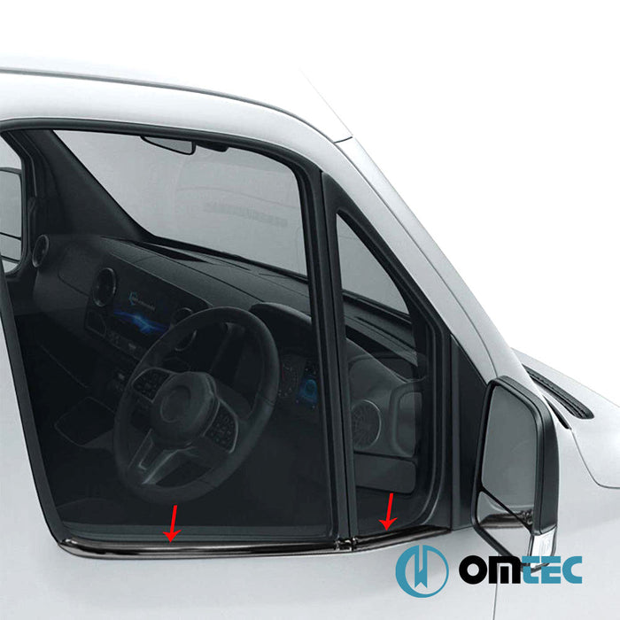 Cam Çıtası 4 Prç. Paslanmaz Çelik (Siyah) - Mercedes - Benz Sprinter - VAN W907 - (2018 - )