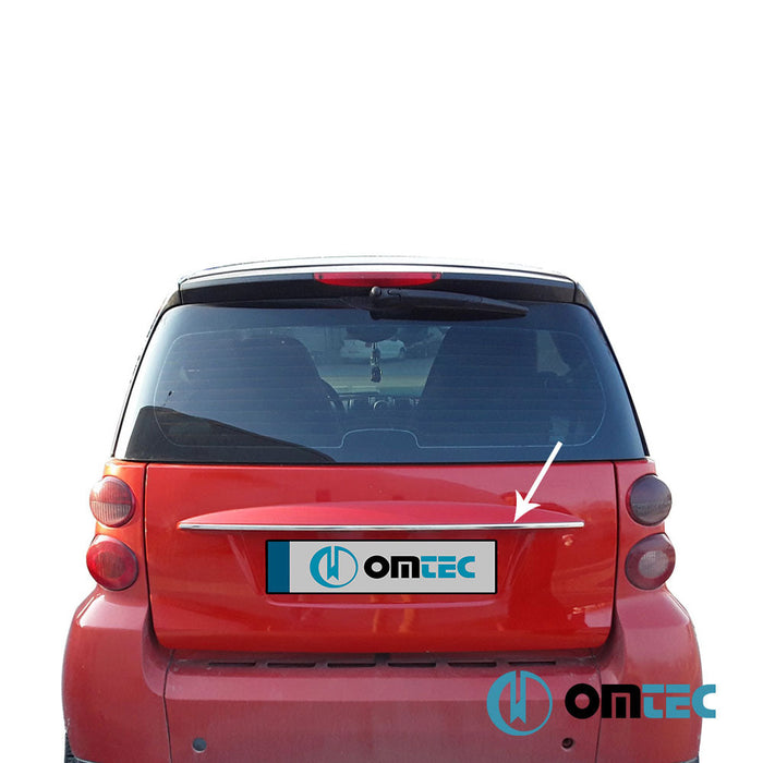 Bagaj Çıtası (Plaka Üstü) Paslanmaz Çelik (Parlak) - Mercedes - Benz Smart Fortwo - HB 3D W451 - (2007 - 2014)