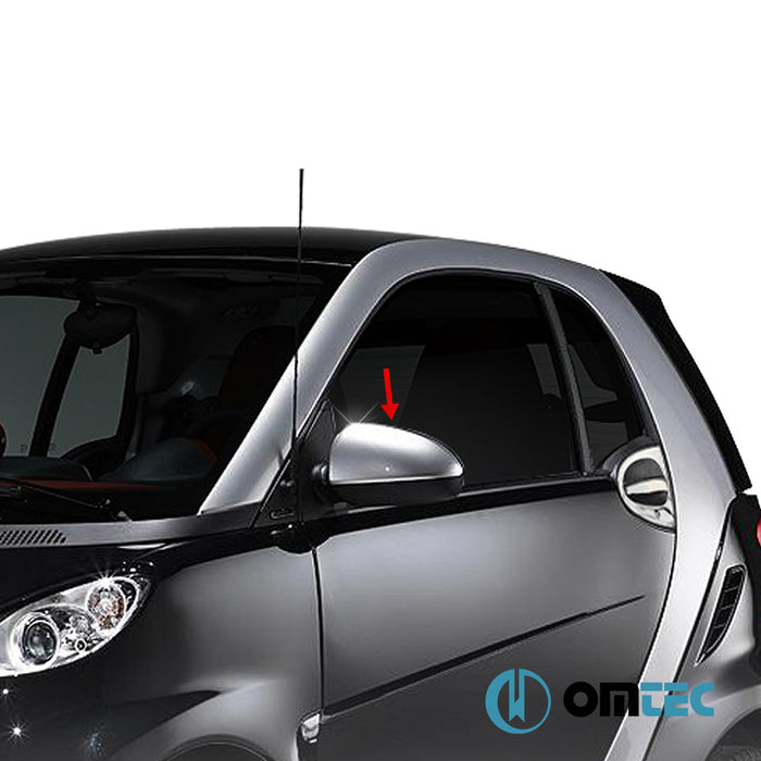 Ayna Kapağı 2 Prç. Paslanmaz Çelik (Parlak) - Mercedes - Benz Smart Fortwo - HB 3D W451 - (2007 - 2014)