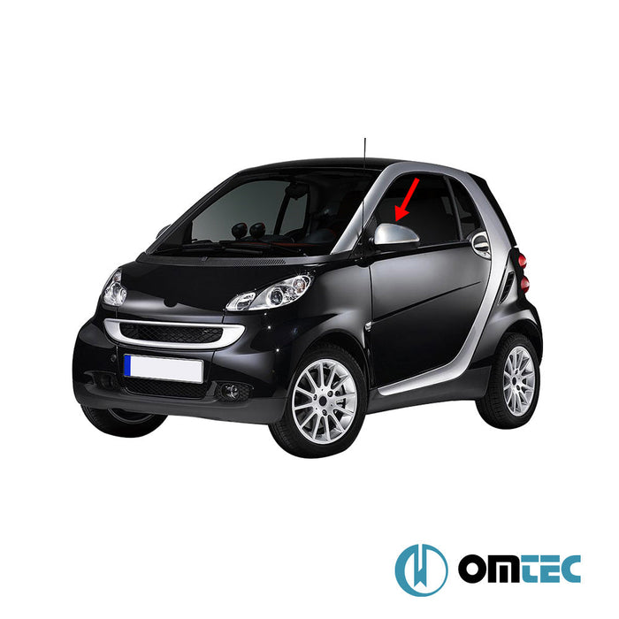 Ayna Kapağı 2 Prç. Paslanmaz Çelik (Taşlı) - Mercedes - Benz Smart Fortwo - HB 3D W451 - (2007 - 2014)