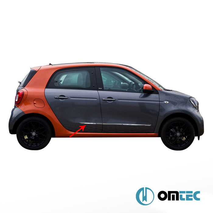 Yan Kapı Çıtası 4 Prç. Paslanmaz Çelik (Parlak) - Mercedes - Benz Smart Fortwo - HB 3D W453 - (2014 - )