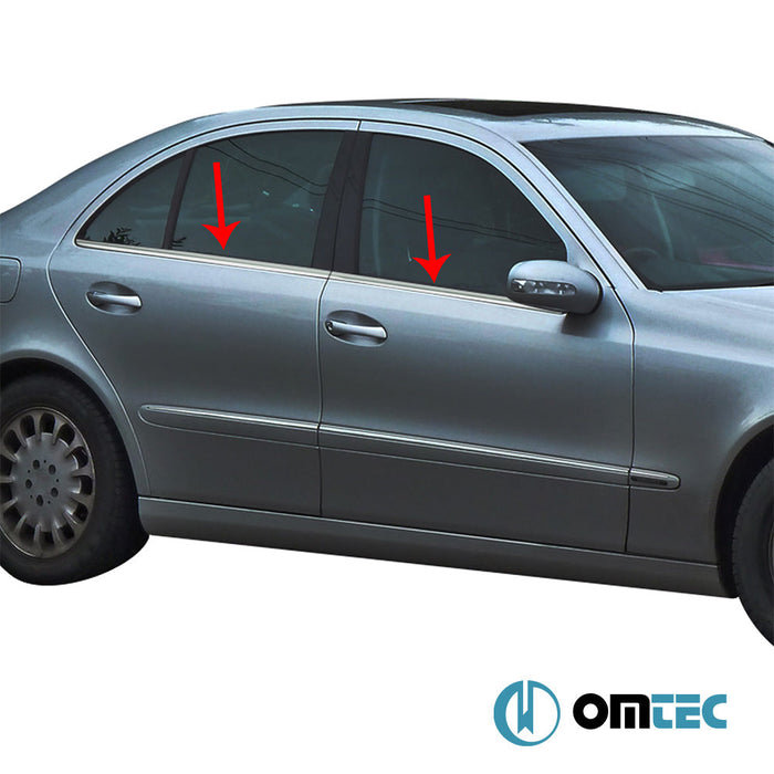 Cam Çıtası 4 Prç. Paslanmaz Çelik (Parlak) - Mercedes - Benz E - Class - SD W211 - (2003 - 2009)