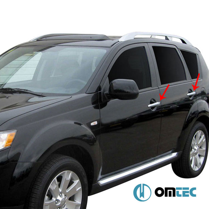 Kapı Kolu 4 Kapı 8 Prç. (H1S2) Paslanmaz Çelik (Parlak) (Keyless) - Mitsubishi Outlander - SUV CW - (2006 - 2012)