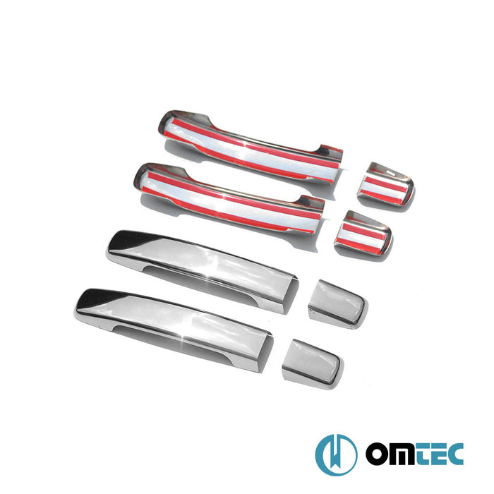 Kapı Kolu 4 Kapı 8 Prç. (S1) Paslanmaz Çelik (Parlak) (Keyless) - Nissan Frontier (North America) - PK D22 - (1997 - 2004)