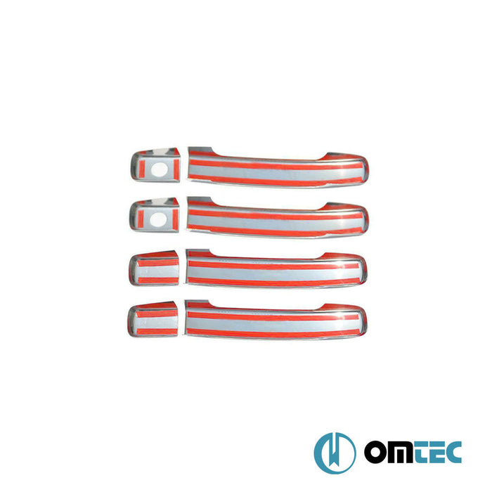 Kapı Kolu 4 Kapı 8 Prç. (H2) Paslanmaz Çelik (Parlak) - Nissan Navara - PK D40 - (2005 - 2015)