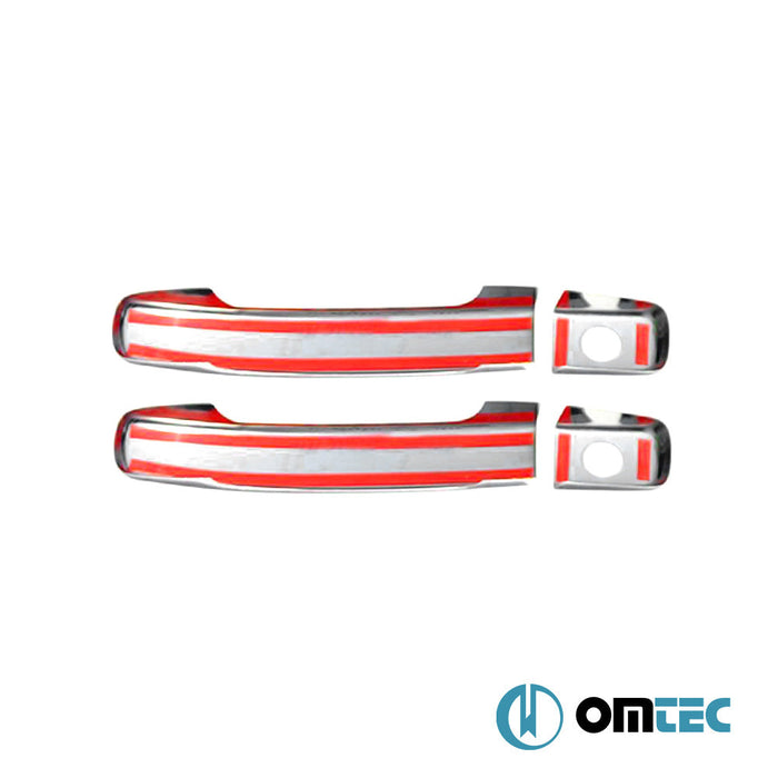 Kapı Kolu 2 Kapı 4 Prç. (H2) Paslanmaz Çelik (Parlak) - Nissan Navara - PK D40 - (2005 - 2015)