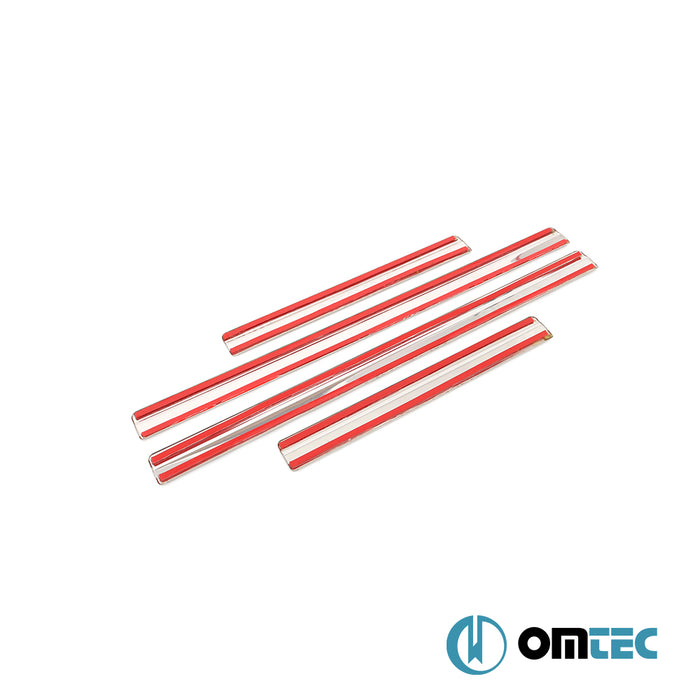 Line (Salomon) Kapı Eşiği 4 Prç. Paslanmaz Çelik - Nissan Navara - PK D40 - (2005 - 2015)