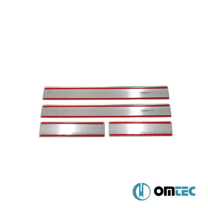 Norm İç Kapı Eşiği 4 Prç. Paslanmaz Çelik - Nissan Navara - PK D40 - (2005 - 2015)