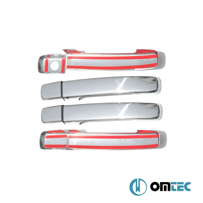 Kapı Kolu 4 Kapı 8 Prç. (H1) Paslanmaz Çelik (Parlak) - Nissan Navara - PK D40 FL - (2010 - 2015)