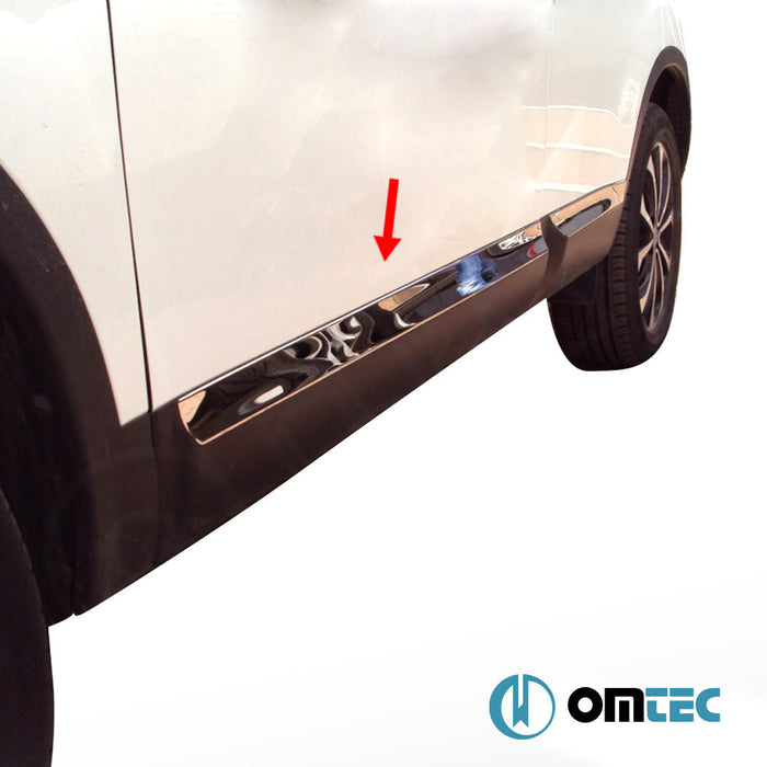 Yan Kapı Çıtası 4 Prç. Paslanmaz Çelik (Parlak) - Nissan Qashqai - SUV J10 - (2007 - 2014)