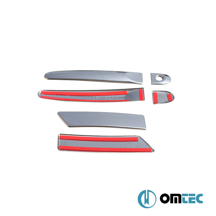 Kapı Kolu 4 Kapı 6 Prç. (H1) Paslanmaz Çelik (Taşlı) - Nissan Juke - SUV F15 - (2011 - 2019)