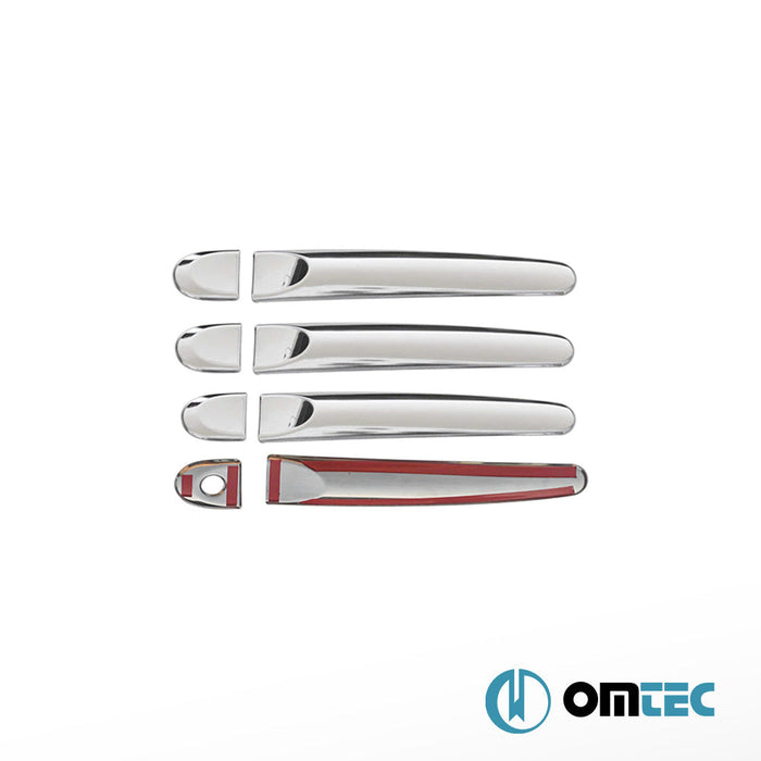 Kapı Kolu 4 Kapı 8 Prç. (H1) Paslanmaz Çelik (Parlak) - Nissan Micra Iv - HB 5D K13 - (2010 - 2017)