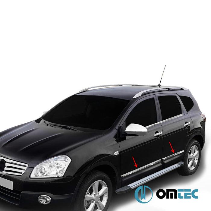 Yan Kapı Çıtası 4 Prç. Paslanmaz Çelik (Parlak) - Nissan Qashqai +2 - SUV NJ10 - (2009 - 2014)