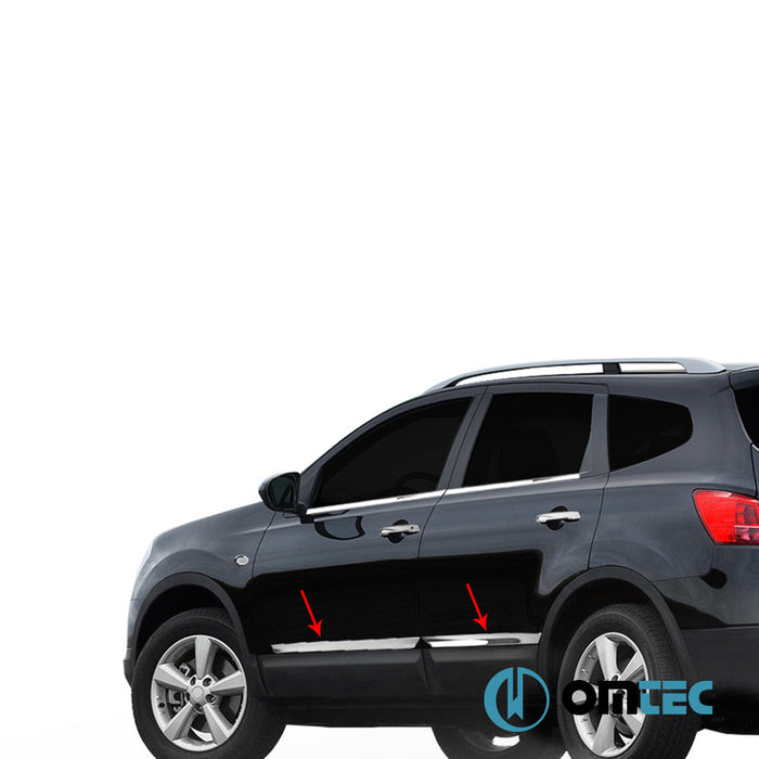 Yan Kapı Çıtası 4 Prç. Paslanmaz Çelik (Parlak) - Nissan Qashqai +2 - SUV NJ10 - (2009 - 2014)