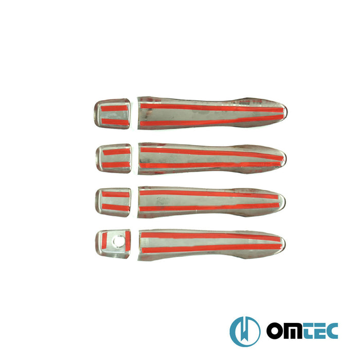 Kapı Kolu 4 Kapı 8 Prç. (H1) Paslanmaz Çelik (Parlak) - Nissan Qashqai - SUV J11 - (2014 - 2021)