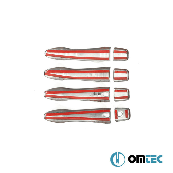 Kapı Kolu 4 Kapı 8 Prç. (H1S2) Paslanmaz Çelik (Parlak) (Keyless) - Renault Kadjar - SUV I - (2015 - 2022)