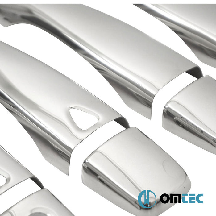 Kapı Kolu 4 Kapı 8 Prç. (H1S2) Paslanmaz Çelik (Parlak) (Keyless) - Nissan Qashqai - SUV J11 - (2014 - 2021)