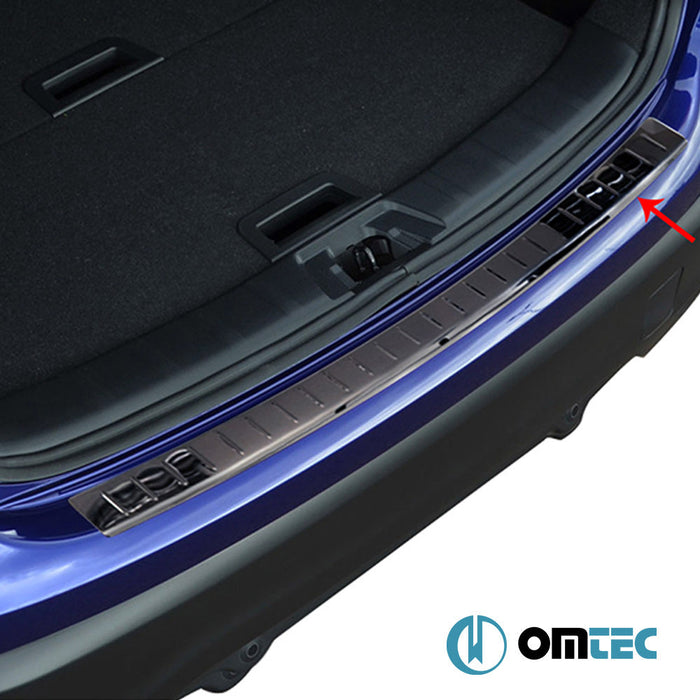 Arka Tampon Eşiği Paslanmaz Çelik (Siyah) - Nissan Qashqai - SUV J11 PRE - FL - (2014 - 2017)