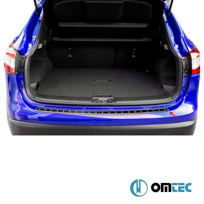 Karbon Folyolu Arka Tampon Eşiği Paslanmaz Çelik - Nissan Qashqai - SUV J11 PRE - FL - (2014 - 2017)