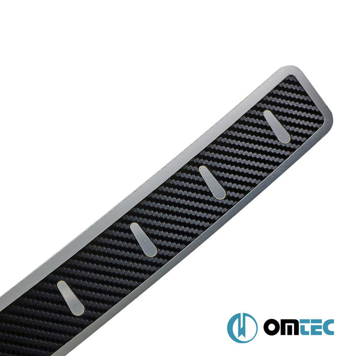 Karbon Folyolu Arka Tampon Eşiği Paslanmaz Çelik - Nissan Qashqai - SUV J11 PRE - FL - (2014 - 2017)