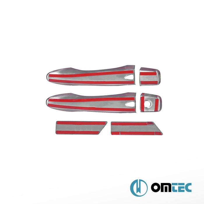 Kapı Kolu 4 Kapı 6 Prç. (H1S2) Paslanmaz Çelik (Parlak) (Keyless) - Nissan Micra V - HB 5D K14 - (2017 - )