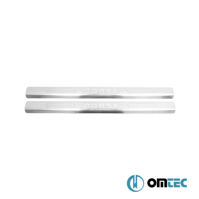 Line Kapı Eşiği 2 Prç. Paslanmaz Çelik (Parlak) - Opel Corsa - HB 5D X01 - (2000 - 2006)